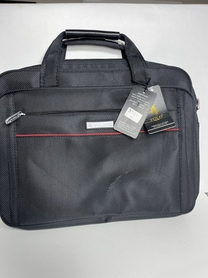 Polo Videng Black vinylBriefcase Laptop Messenger Bag Shoulder