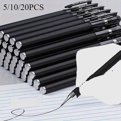20PCS Ball Point Pens BLACK Gel Ink Pen Smooth Writing - 0.5mm Nib - Best Price