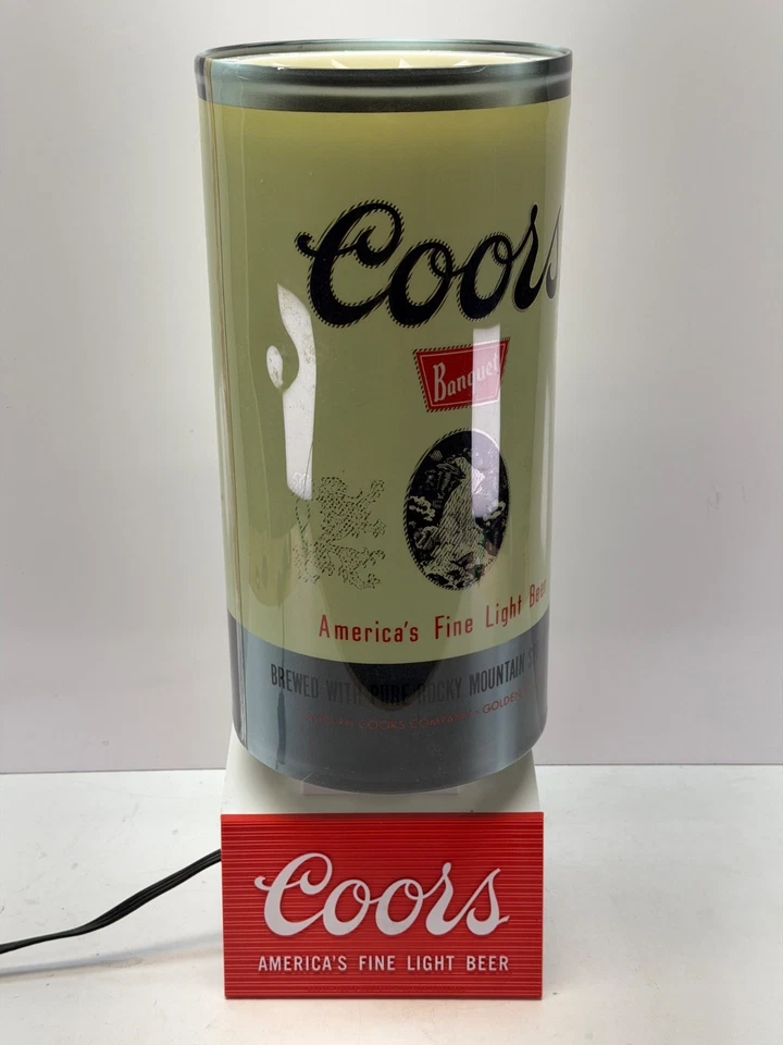 VTG 1958 Coors Banquet Can Lighted Rotating Motion Waterfall Sign 18" EXC Cond - Image 3 of 4