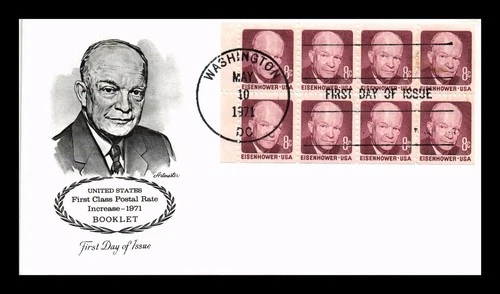 DR JIM STAMPS US COVER PRESIDENT DWIGHT D EISENHOWER 8C BOOKLET FDC ARTMASTER