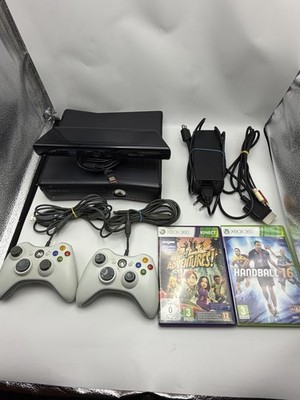 Microsoft Xbox 360 Slim Konsole 250 GB mit Kinect 2x Controller 2x Spiele