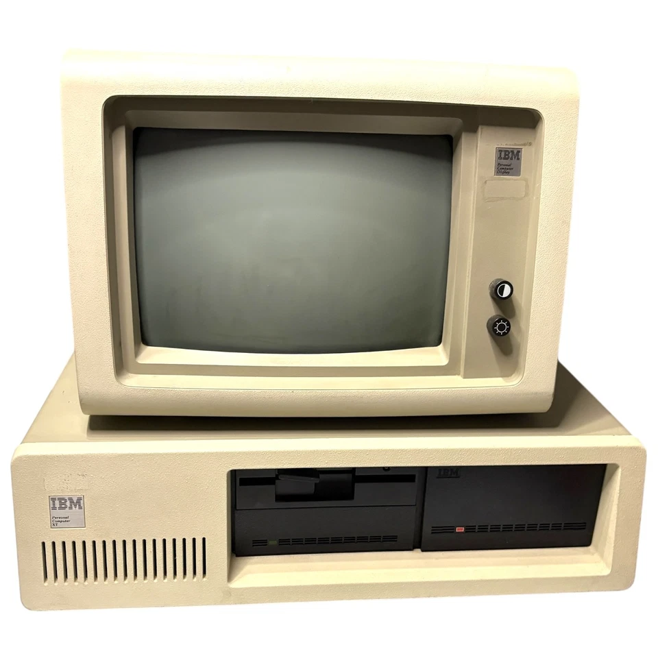 Vintage IBM 5160 PC XT System IBM 5151 Monitor TESTED Retro DOS/BASIC System - Image 2 of 4