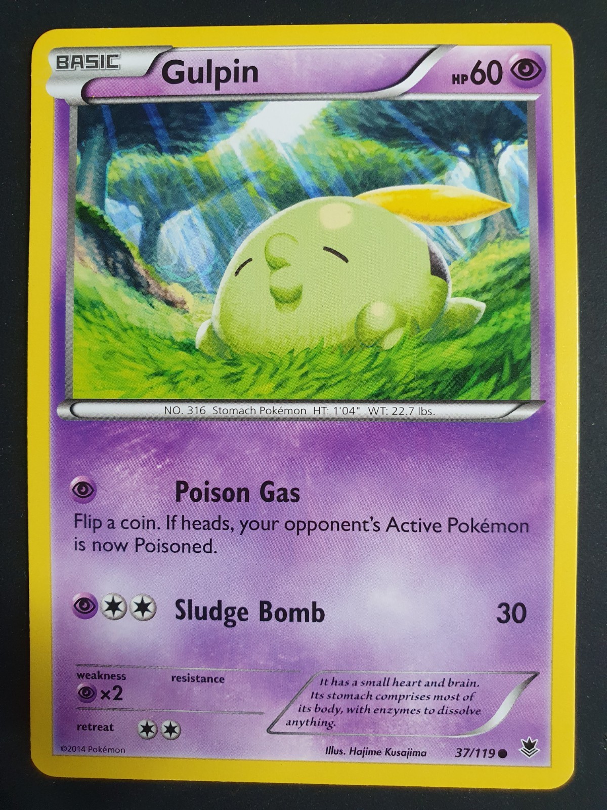 Gulpin 37/119 - XY Phantom Forces Set - Pokemon Card - Lightly Played