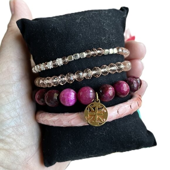 Rustic Cuff Stackable Mixable Bracelet Sets Leath… - image 1