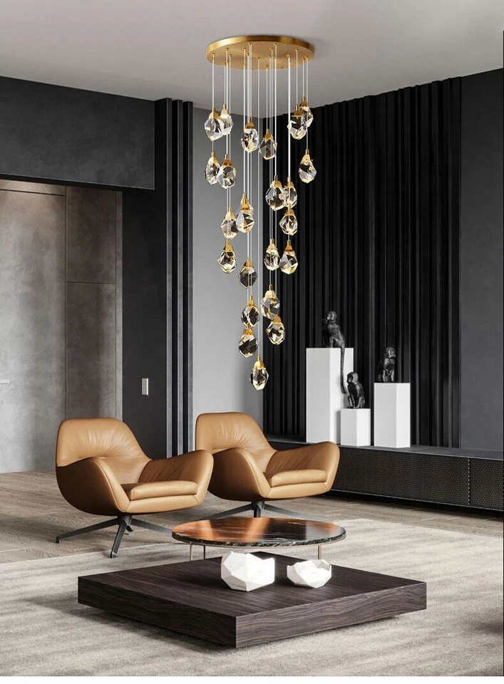 Crystal chandelier led stair light Pendant Lights Ceiling Lamp Lighting Kitchen - Image 3 of 4