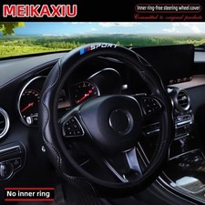 Steering Wheel Cover PU Leather Soft Grip Rimless 37-38cm