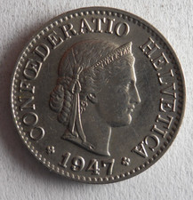 1947 SWITZERLAND 10 RAPPEN - Excellent Coin - FREE SHIP - Premium Bin #22
