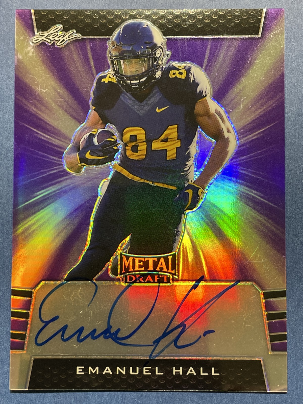 2019 Leaf Metal Draft #BA-EH1 Emanuel Hall Autograph Purple /25 Missouri
