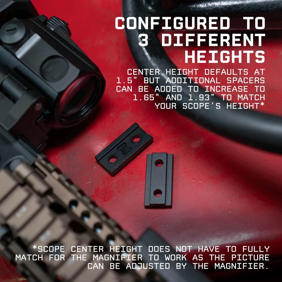 2X Lupa delantera abatible a lateral | Compatible con LPVO, visores de prisma, fija... Foto 4 de 4