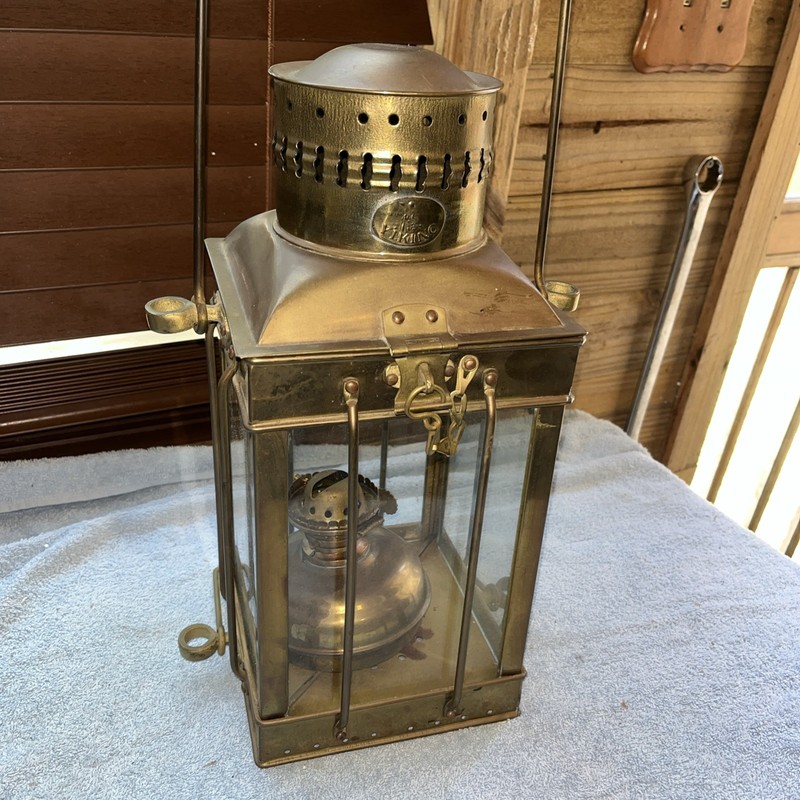 VINTAGE BRASS VIKING  NAUTICAL  LANTERN  EX!