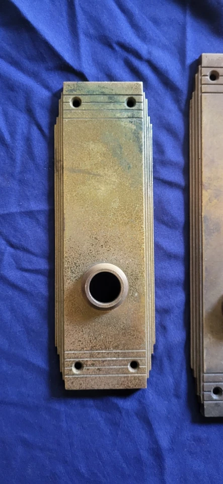 Antique Russwin Pyramid Design Door Set - Image 2 of 4