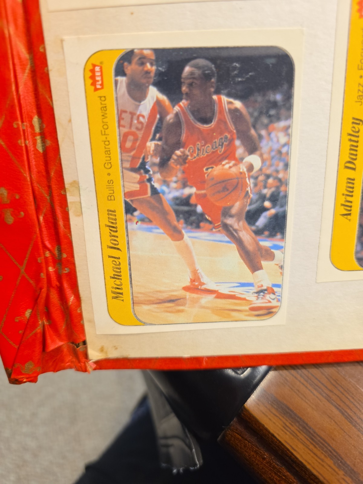 1986 Fleer Basketball Michael Jordan Sticker #8 (RC) - Peeled, No Back, Album view 14
