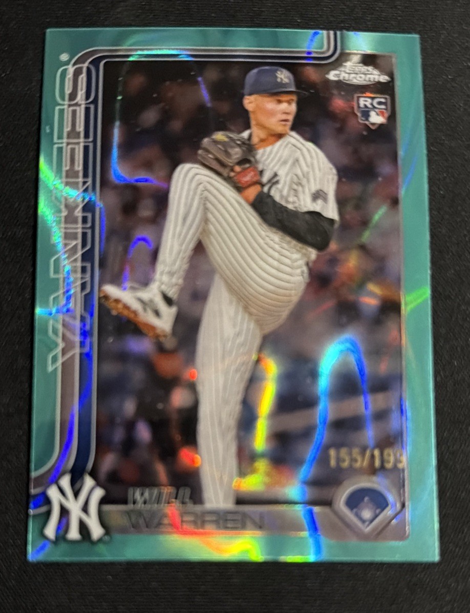 2025 Topps Chrome - Will Warren #81 Aqua Lava Refractor /199 (RC)