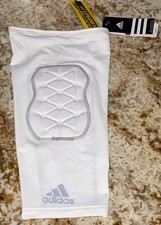 ADIDAS Techfit Ironskin Padded Knee White Basketball Sleeve NEW Mens Sz L XL