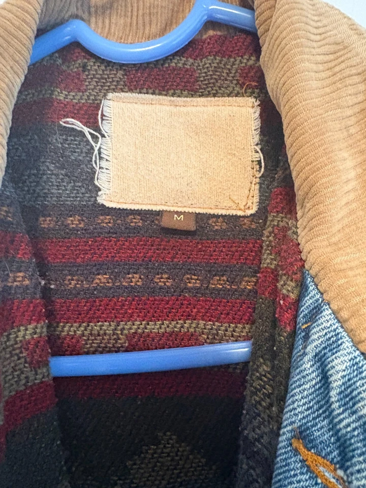 Винтажная джинсовая куртка 90-х Labatt синяя гоночная команда сделано в США вельветовый воротник мужская - Изображение 3 из 4