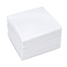 Men's Handkerchiefs,100 Soft Cotton,White Hankie Pack of 6