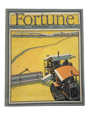 Fortune Magazine September 1930 Wheat Harvest Tractor AT&T Bobby Jones