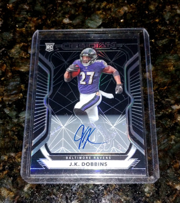 JK Dobbins RC 2020 Panini Obsidian Rookie Auto  #/150 Broncos