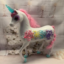 Barbie Dreamtopia Brush N Sparkle Unicorn Horse Pink Lights up Sounds . Works