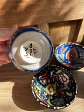 Small Handmade Hand Painted Set of Bowls Bohemian Style