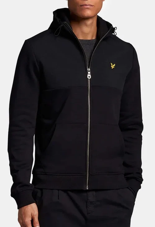LYLE & SCOTT SOFTSHELL JERSEY ZIP HOODIE JET BLACK ML1314V Z865