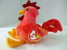 Ty Beanie Baby Strut the Rooster 8 de marzo de 1996 retirado vintage nuevo con etiquetas