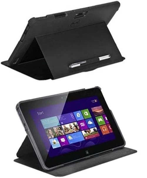 Dell Latitude 10 & XPS 10 Inch Tablet  SoftTouch Cover Case Stand : Black - Image 2 of 4