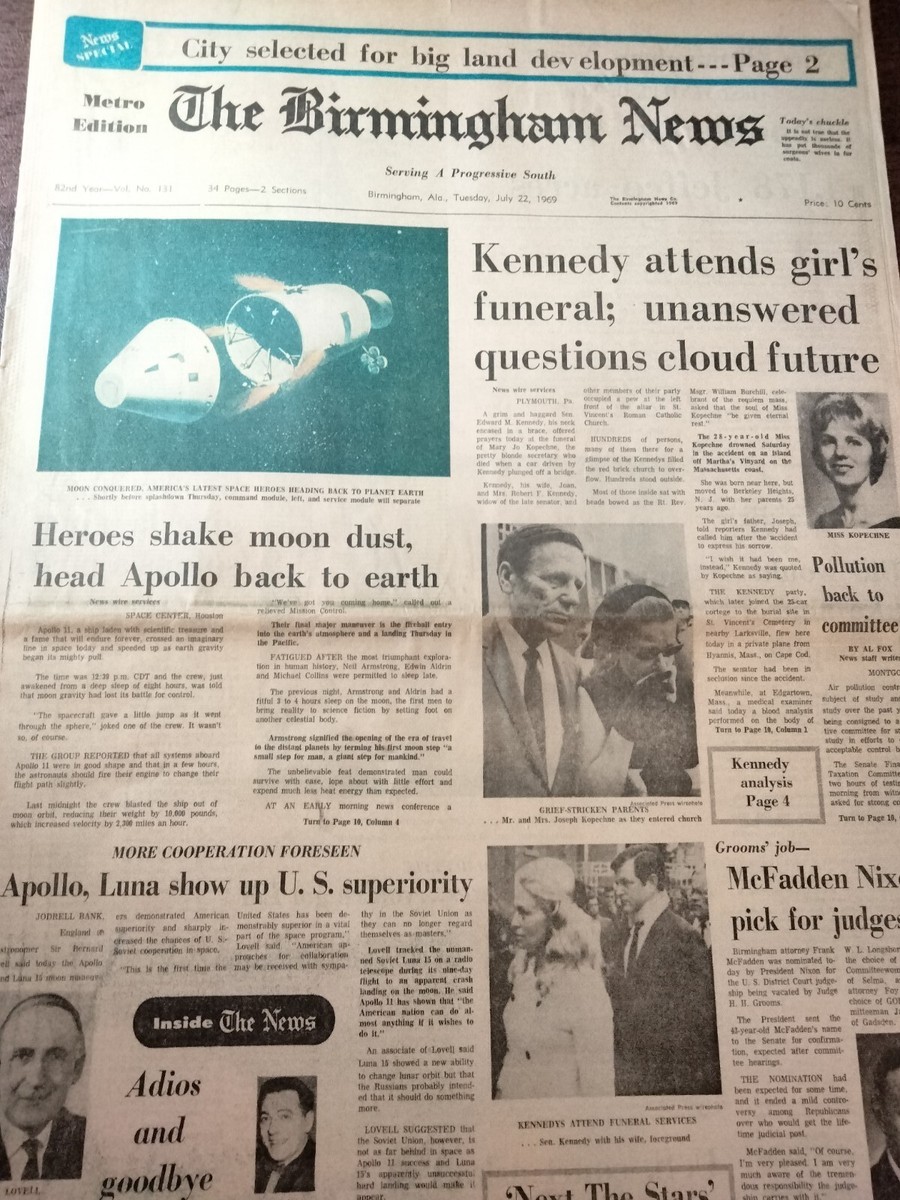 Apollo Pull Space Fox Newspapers- TED KENNEDY ATTENDS MARY JO