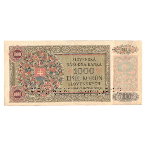 Slovaquie - billet 1000 Korun 1940 SPECIMEN - TTB+ - P.13s - papier monnaie - Foto 2 di 2