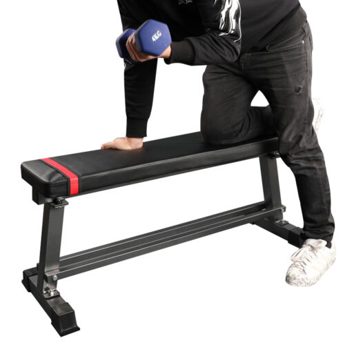 Flachgewicht Bankpresse mit integriertem Hantelgestell Heim Fitnessstudio Krafttraining - Bild 11 von 11