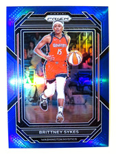 2023 Panini Prizm Basketball WNBA Brittney Sykes Blue Prizm Card Mystics 6/175