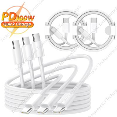 3/5X 100W Type-C Cable USB-C to USB-C Fast Charger 6FT Cord For Android Samsung