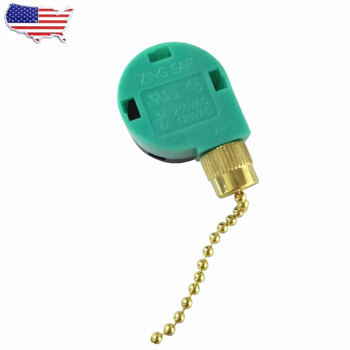 For ZING EAR ZE-268S6 Pull Chain Switch 4Wire 3 Speed