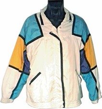 VINTAGE LAVON WOMEN'S WINDBREAKER JACKET MULTI-COLOR LARGE K 