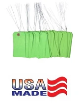 100PCS Green Tags with Wire Size 5 4.75x2.38 in Durable Label Tags