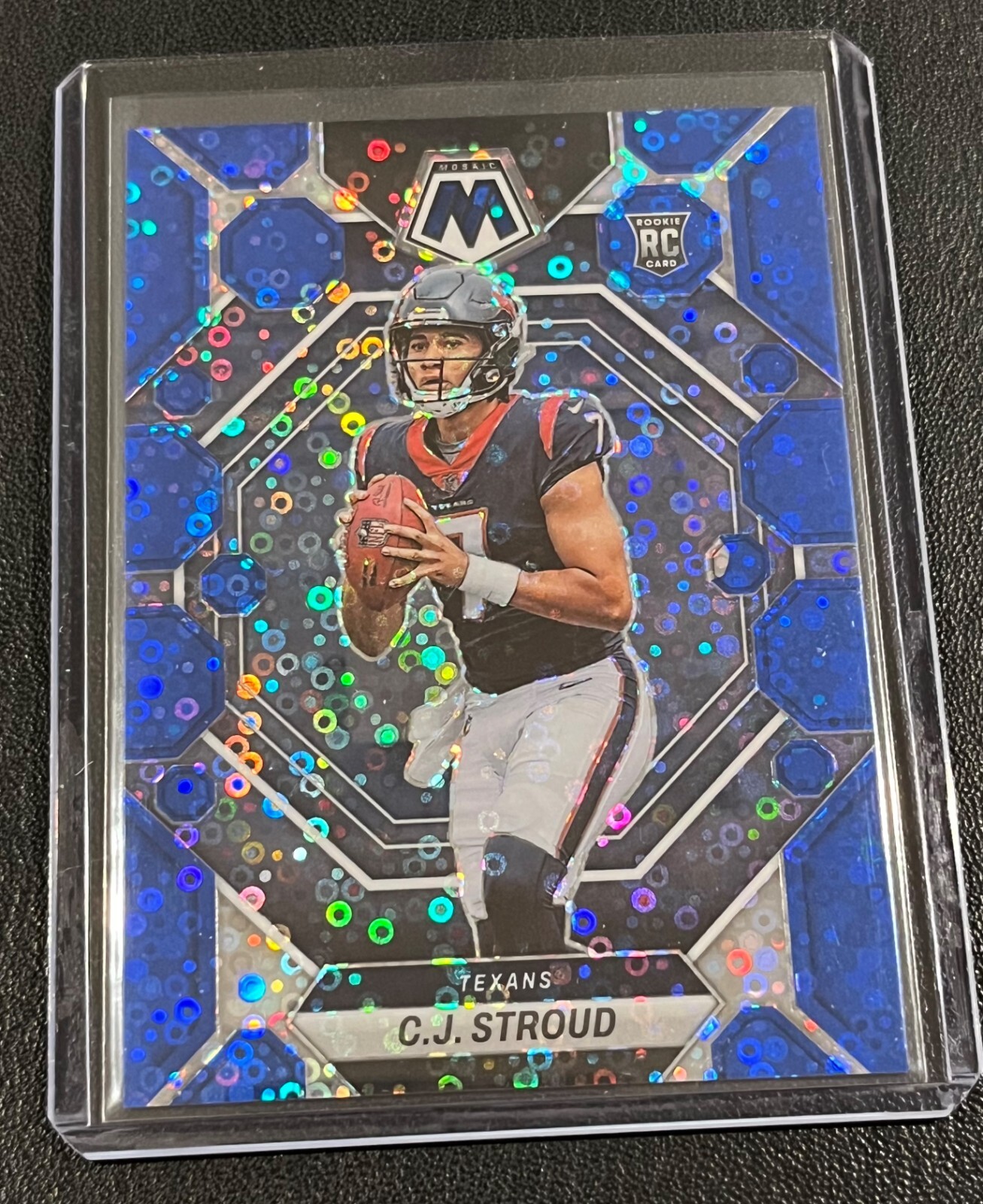 2023 Panini Mosaic Football C.J. Stroud No Huddle Blue 9/75 Rookie #292 - Texans