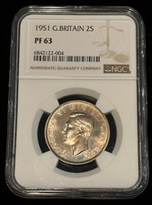 GREAT BRITAIN 2 Shillings Florin 1951, NGC PF 63 Choice UNC Proof, KGVI. C9