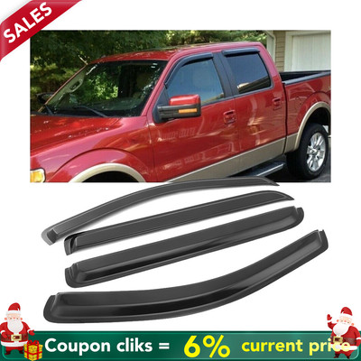 Acrylic Window Visors Rain Guards For 2004-2008 Ford F-150 Super Crew Cab