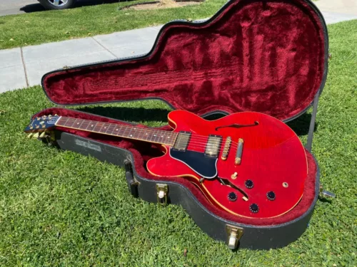 1990's Gibson Cherry Red ES-335 Custom Shop Edition Left Handed Long Tenon 8.6