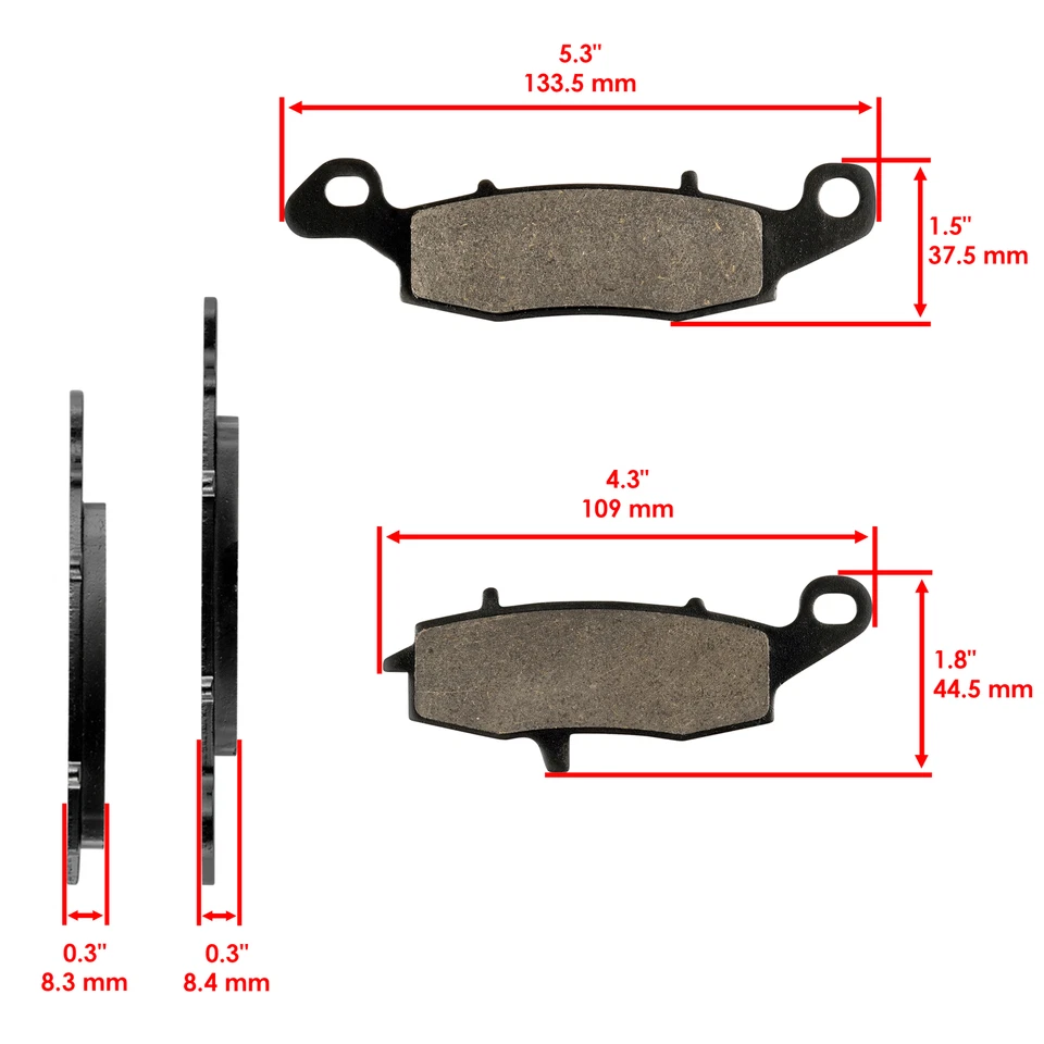 Front & Rear Brake Pads for Kawasaki VN800 Vulcan 800 Drifter 2000-2006 - Image 3 of 4