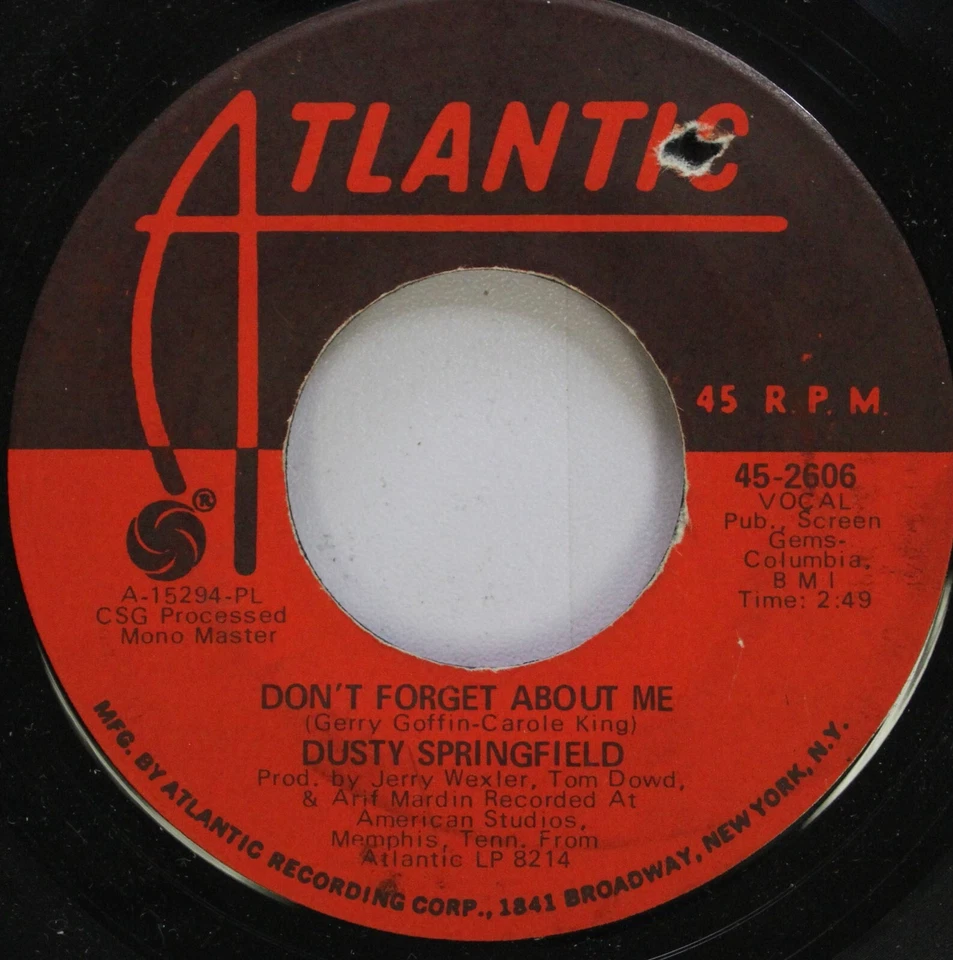 Soul 45 Dusty Springfield - Breakfast In Bed / Don'T Forget About Me On Atlantic - Image 2 of 2