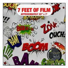 Hydrographic film Super Hero Sticker Bomb hydro dipping 7' x 20" hydro dip