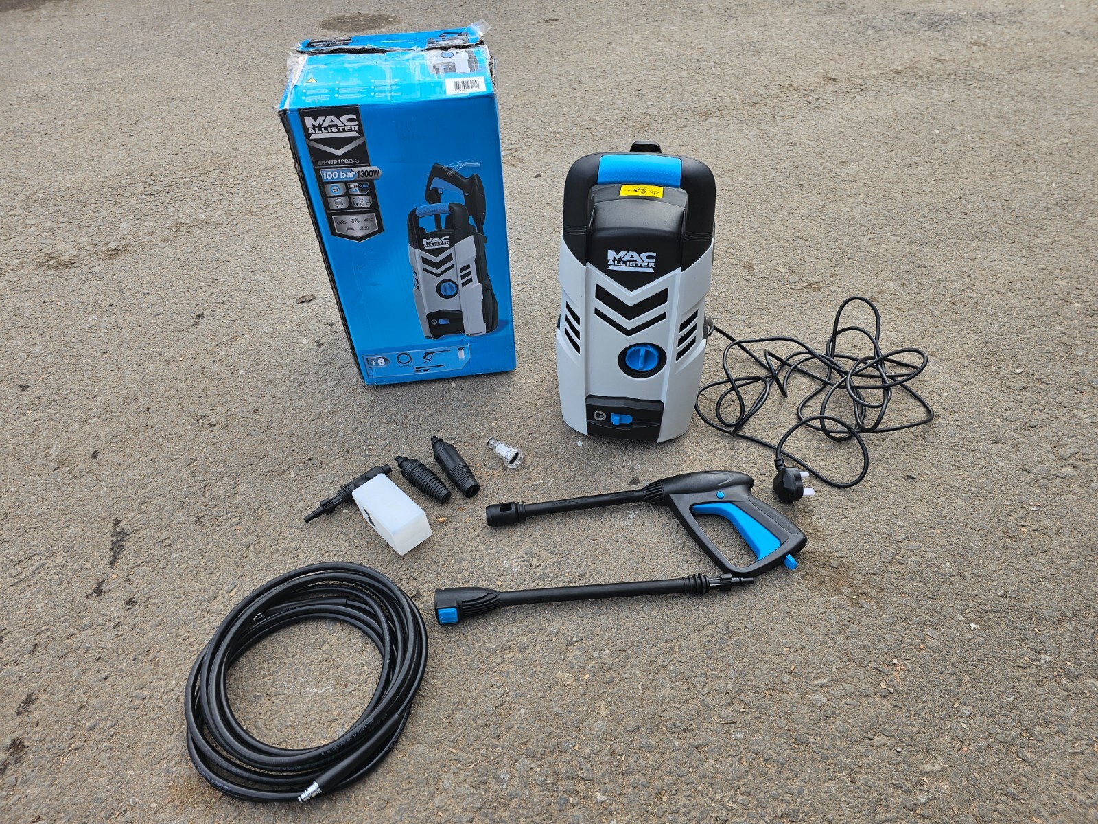 Mac Allister Pressure washer Corded Powerful Compact PushFit 1300W