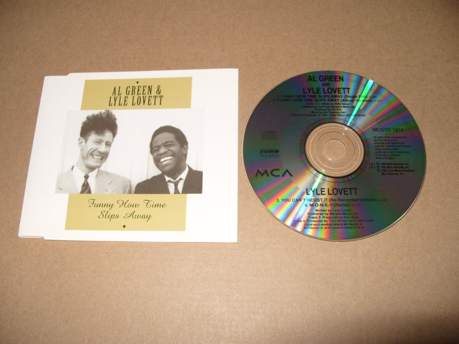 Al Green & Lyle Lovett Funny How Time Slips Away 4 Track cd single 1992 N Mint+
