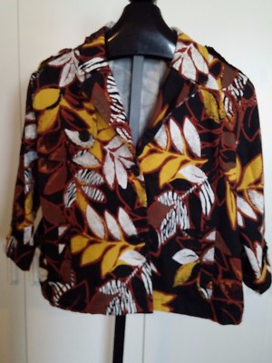 RUBY RD.LADIES 3/4-SLEEVE/2-BUTTON JACKET-COTTON/SPANDEX-18-NWOT-UNLINED-NICE