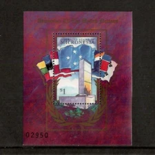 Micronesia 1998 - United Nations Flags - Souvenir Stamp Sheet - Scott #281 - MNH