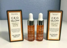 2x Sunday Riley CEO Glow Face Oil Vitamin C + Tumeric Travel Size (0.17 oz each)