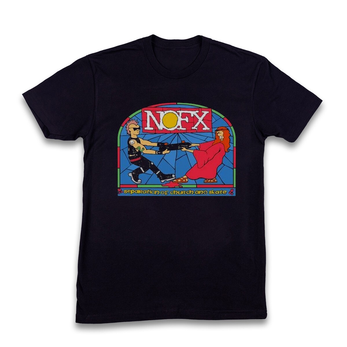 NOFX Separation Of Church And Skate T-Shirt, Unisex Black T-Shirt