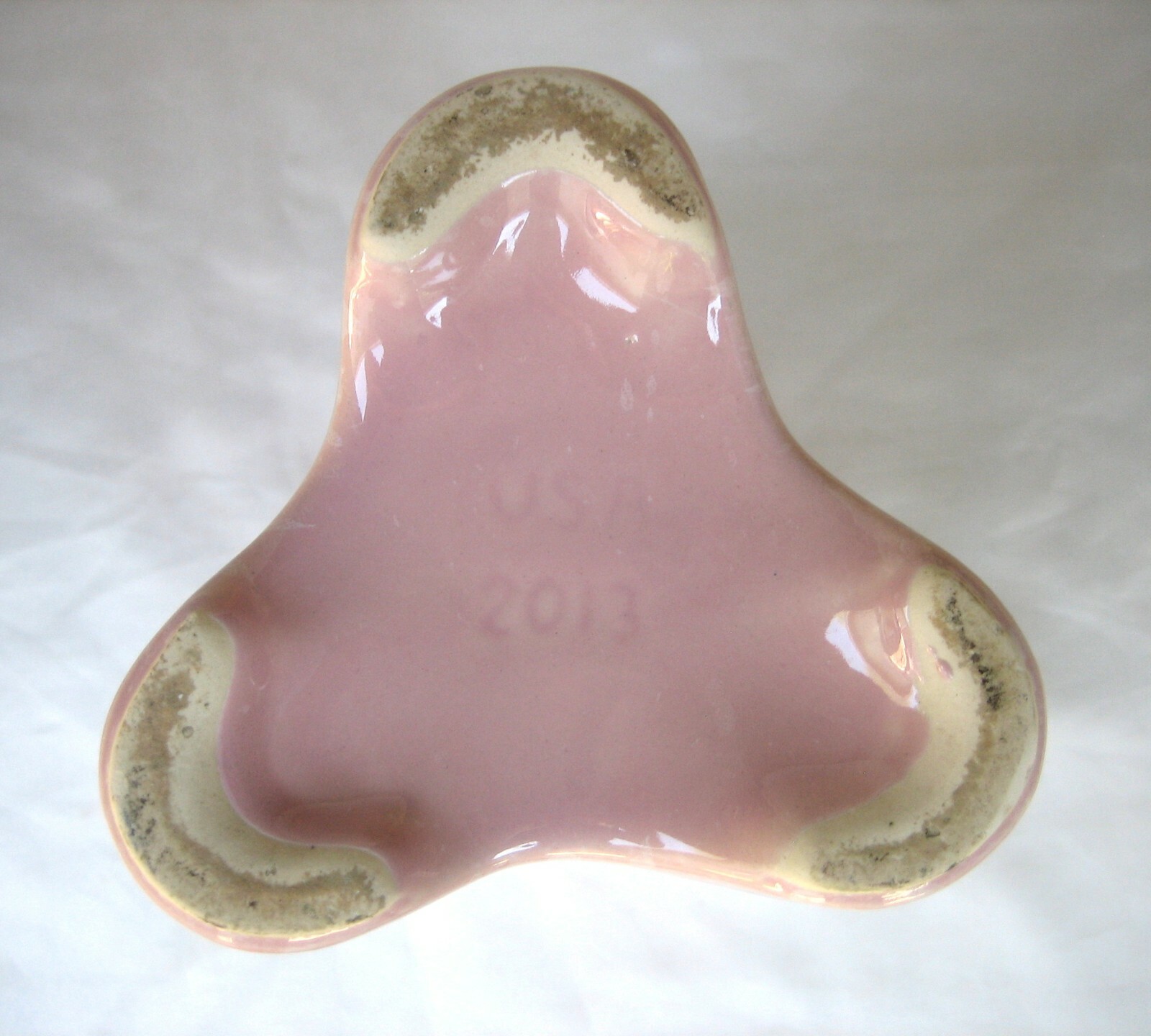 Vintage MCM Shawnee Kenwood Pottery 10" Pink Stardust Vase, Speckled