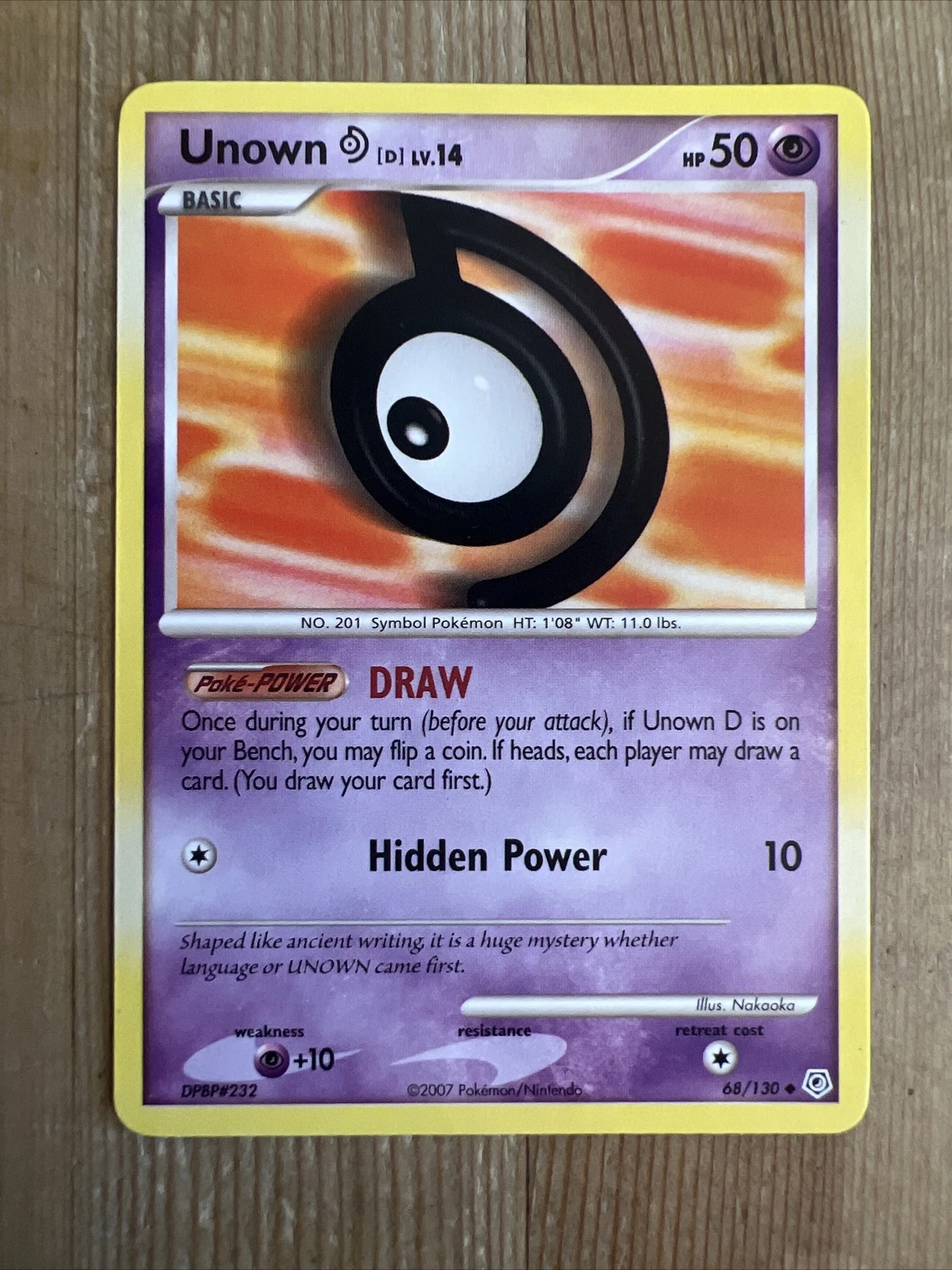 Pokémon TCG Unown D Diamond & Pearl 68/130 Regular Uncommon LP